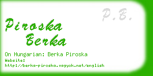 piroska berka business card